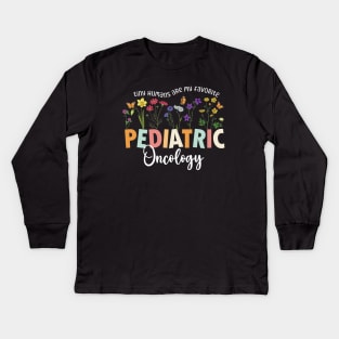 Funny Pediatric Oncology Nurse Cute Pediatric Oncology Squad Kids Long Sleeve T-Shirt